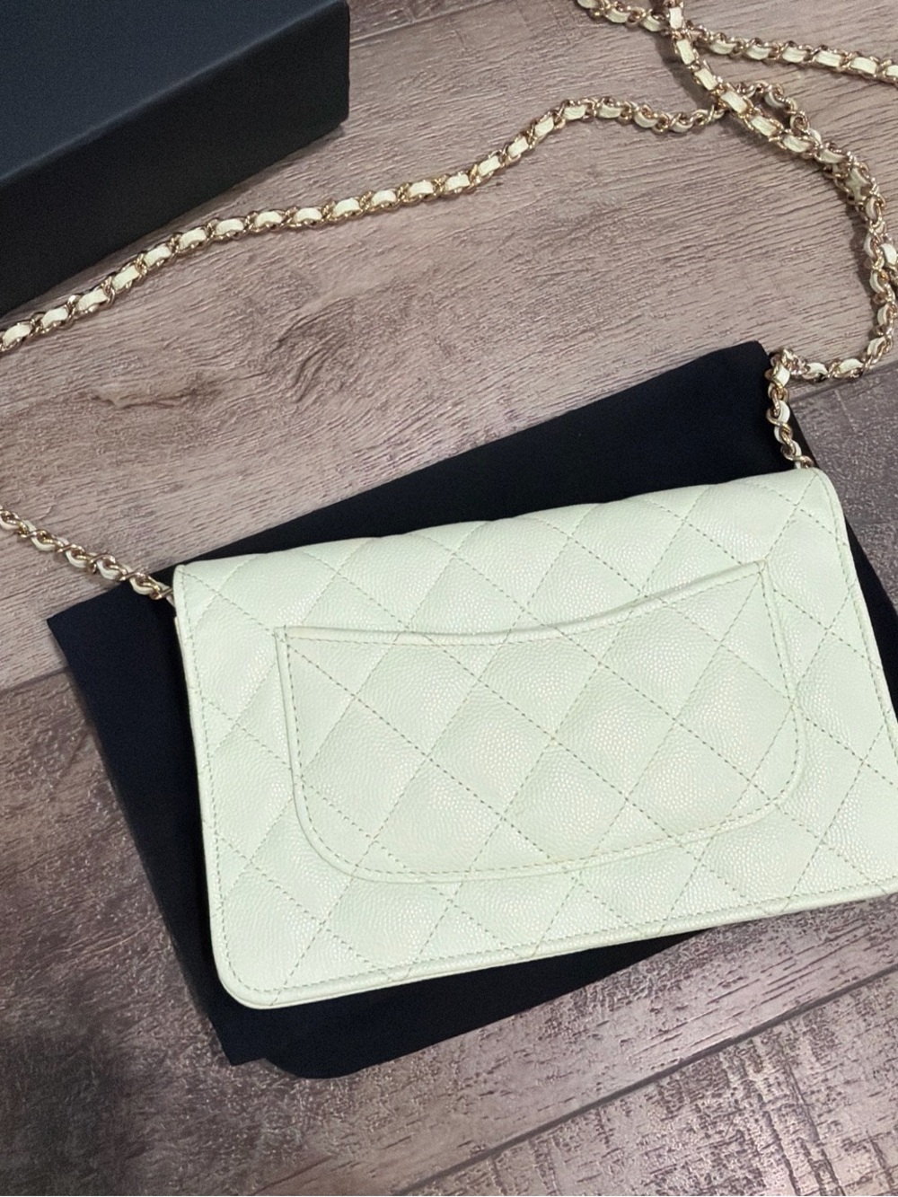 Chanel 22C Mint Green Quilted Wallet On Chain Bag - Picture 6 of 12